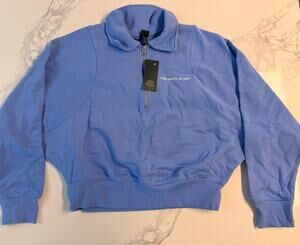 Wild Fable Women’s Oversized Quarter Zip Sweatshirt Blue Size M NWT